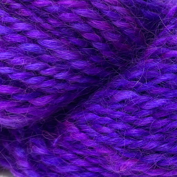 Hand-spun Wensleydale Aran (Worsted) weight 100g (3.52 oz) skein Bayeux shades in purple