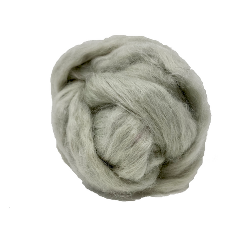 Pure Wensleydale Hand Dyed Combed Top - 100g (3.53 oz) Silver