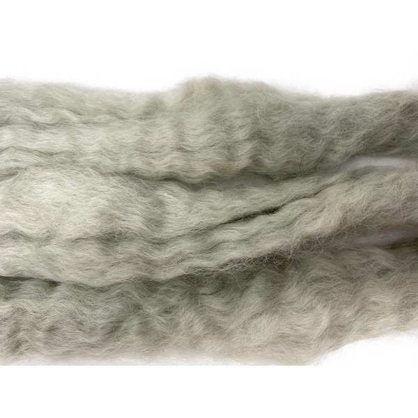 Pure Wensleydale Hand Dyed Combed Top - 100g (3.53 oz) Silver
