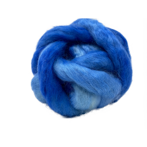 Pure Wensleydale Hand Dyed Combed Top - 100g (3.53 oz) Ultra Marine