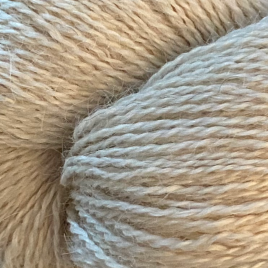 4ply (Fingering/Sports Weight) Suri Alpaca and Wensleydale 300g (10.58 oz):  Natural (undyed)