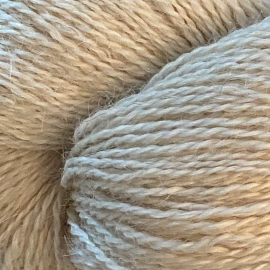 4ply (Fingering/Sports Weight) Suri Alpaca and Wensleydale 100g (3.53 oz):  Natural (undyed)